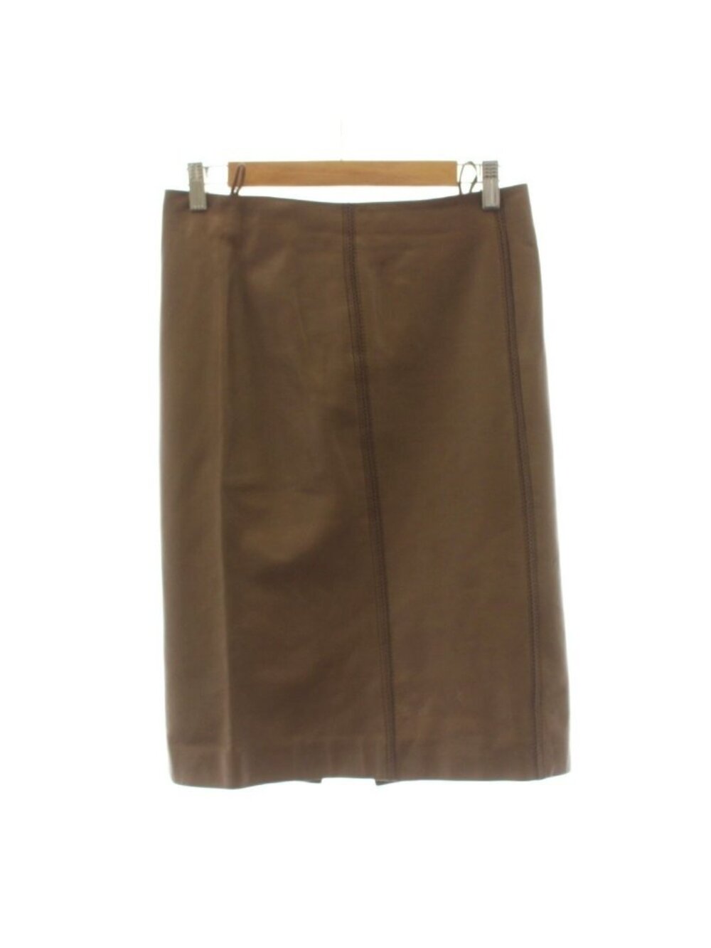 Gucci Tight Skirt Knee Length Leather 40 Brown